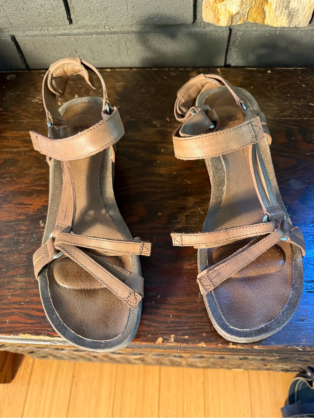 Teva brown Leather Strappy Comfort Sandals for Women